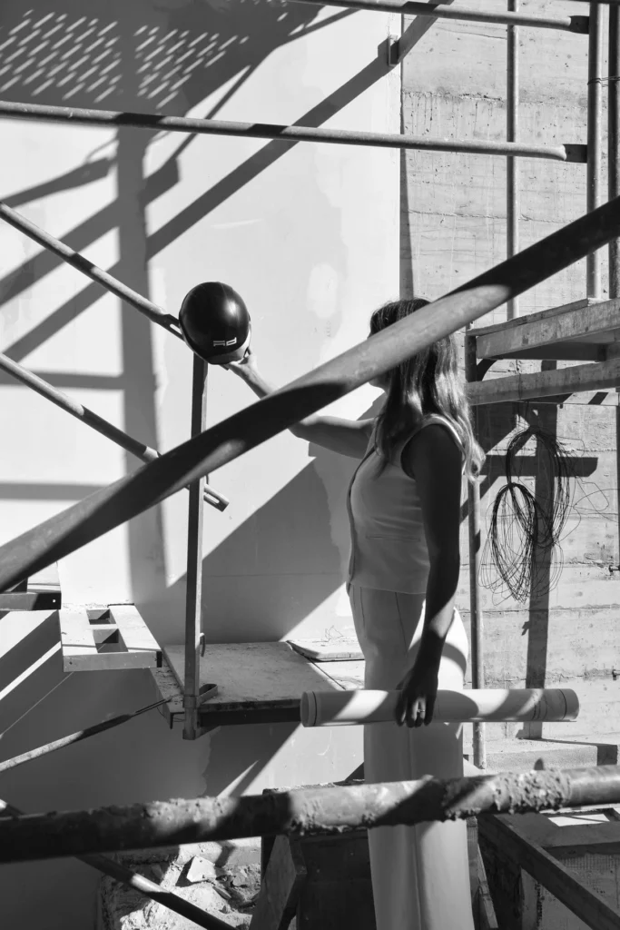 Metal staircase on site — Archidom Lab
