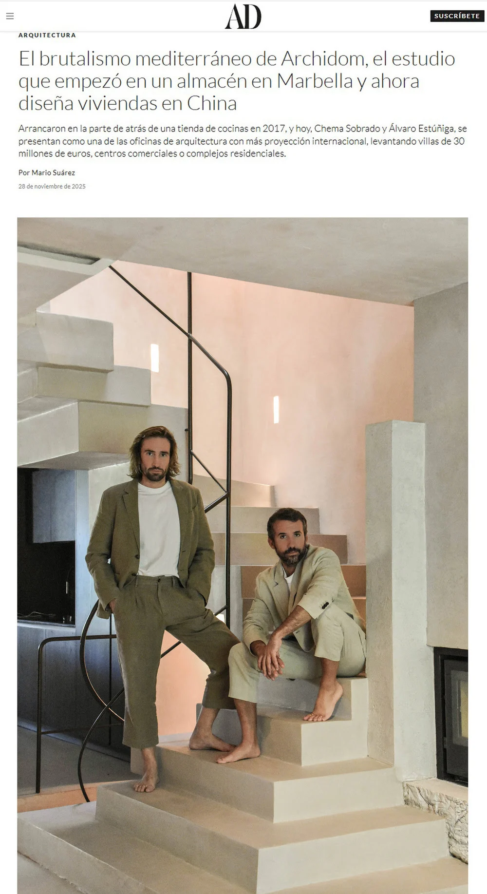 Archidom Studio’s founders on the cover of AD